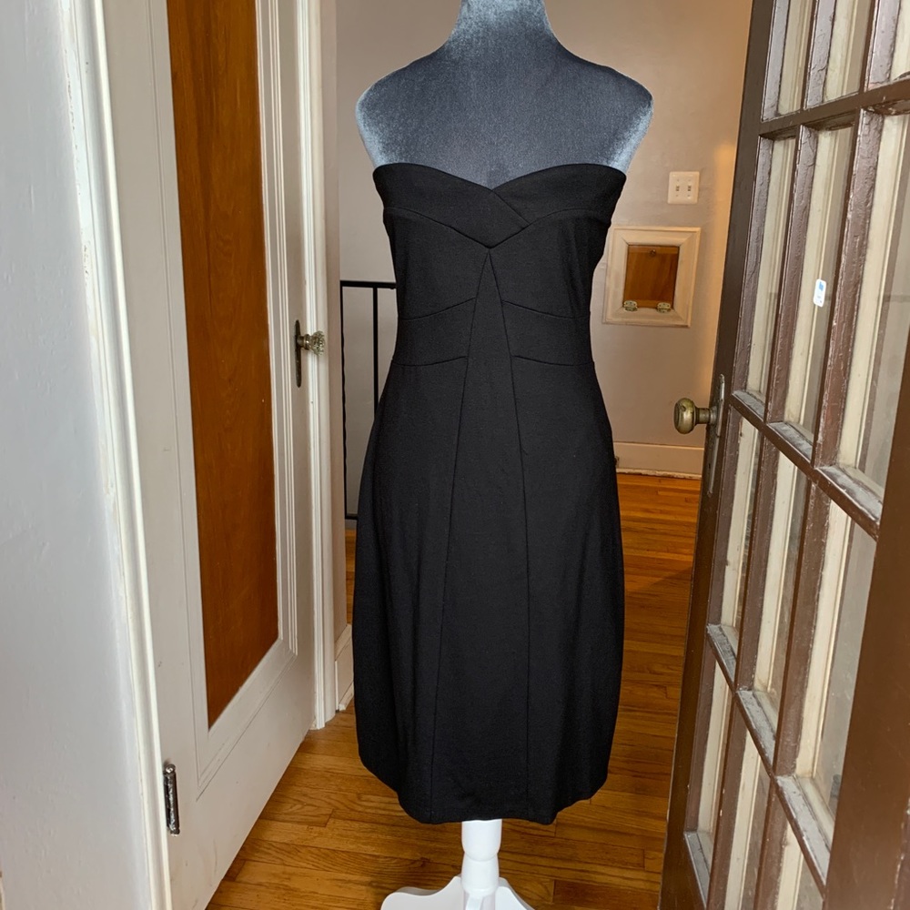 MNG By MANGO Black Strapless Bodycon Mini Dress Women's Size Large Sweetheart